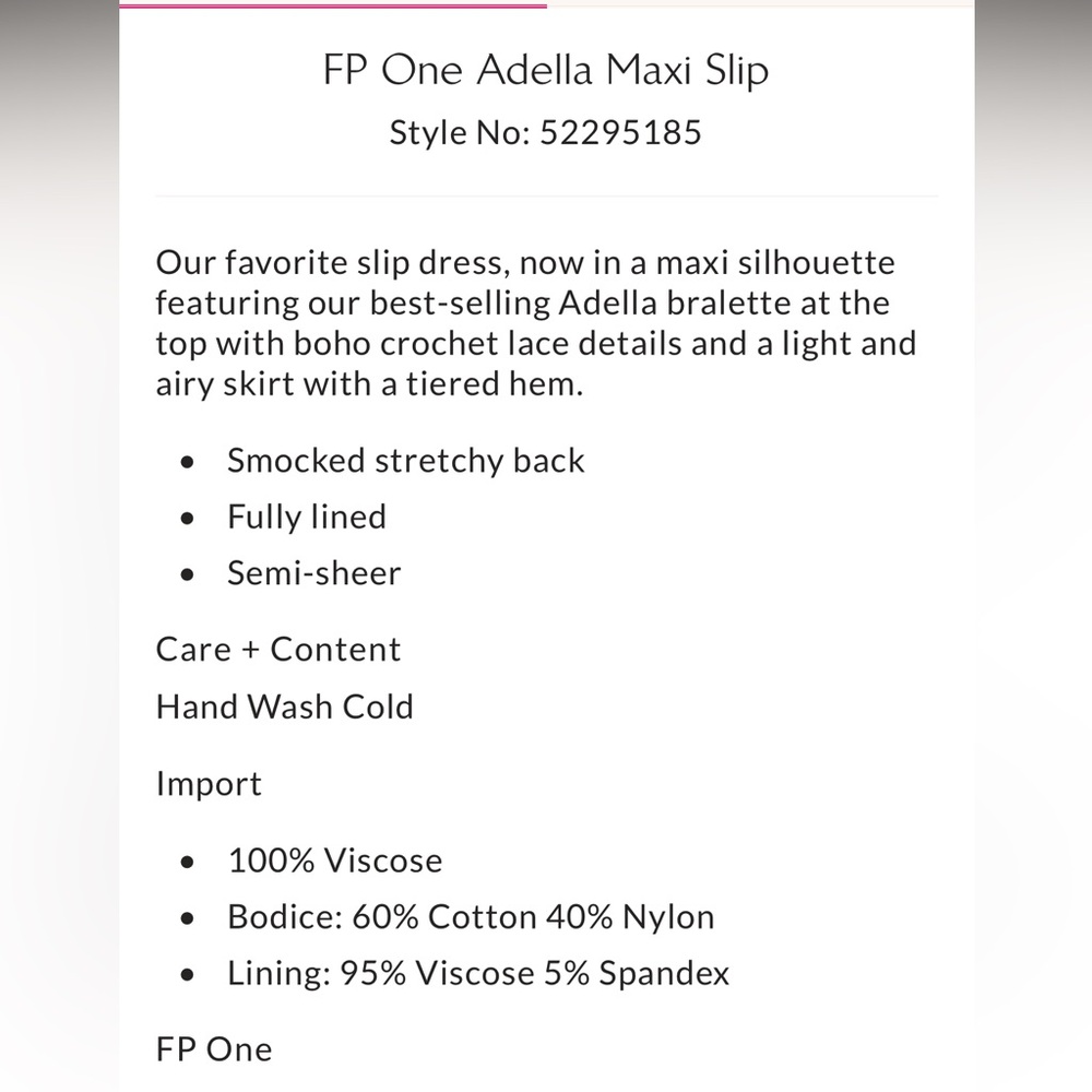 NWT FP Free People One Adella Maxi Slip Dress $128 Rose Pink - Picture 11 of 12